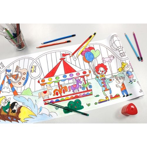 Yapışkanlı Baskılı Boyama Rulosu Oyun Parkı Temalı 30 Cm. X 4 M.
