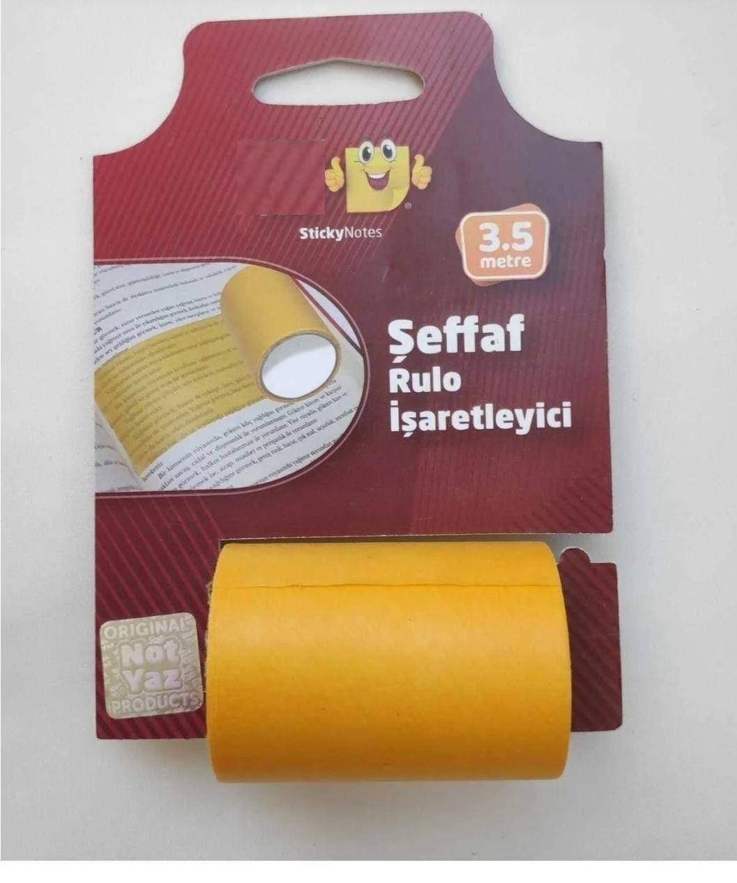 Yapışkanlı Renkli Şeffaf Rulo Satır İşaretleyici 65 mm x 3,5 metre