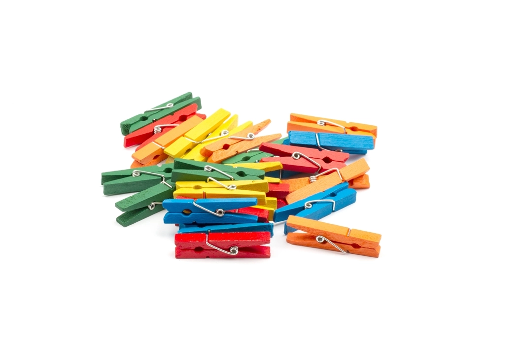 Ahşap Mandal, Renkli, 45 mm. 25 Adetlik 1 Paket