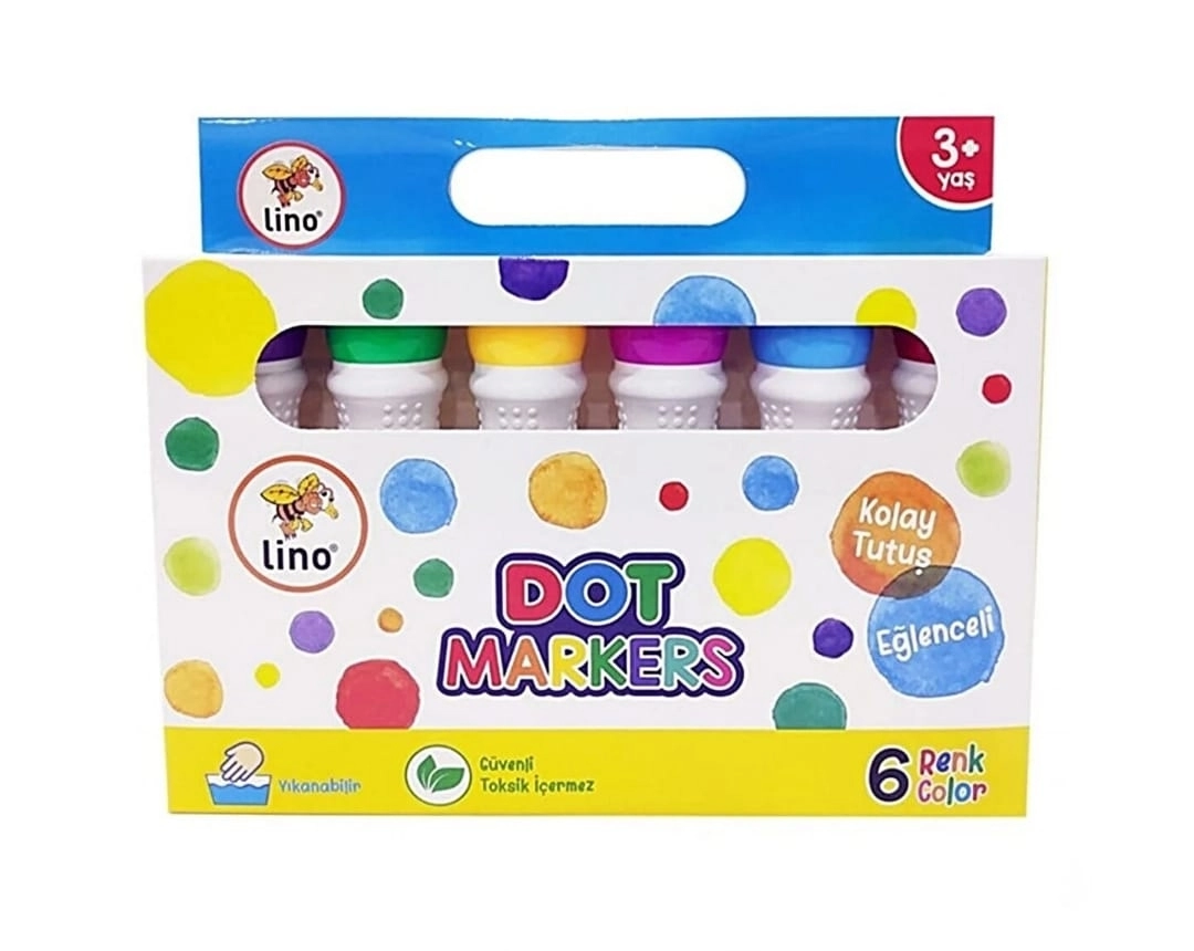 Dot Markers 6’lı Yıkanabilir Kalem ve Boya Kitabı Karışık