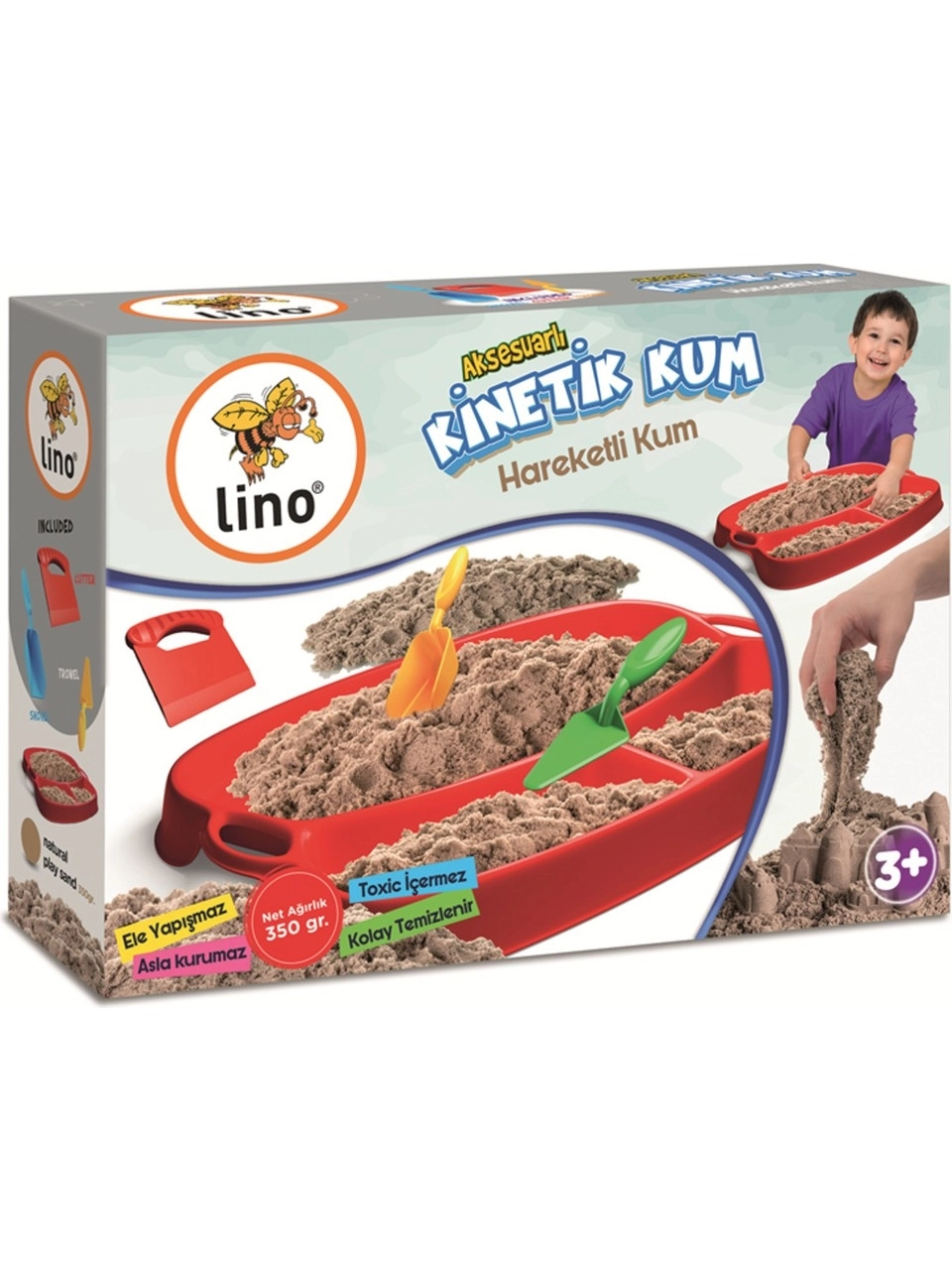 Tepsili Kinetik Kum Seti - Kürek - Mala - Kesici