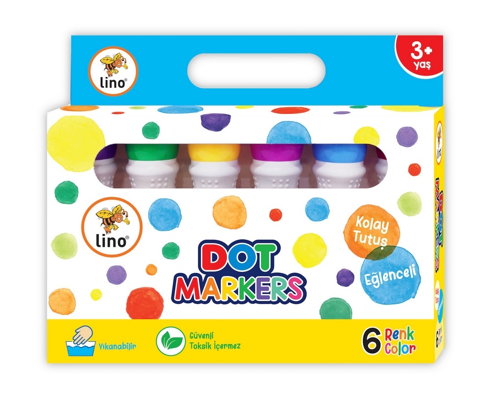 Dot Markers 3’lü Yıkanabilir Kalem ve 4’lü  Boyama Kitabı