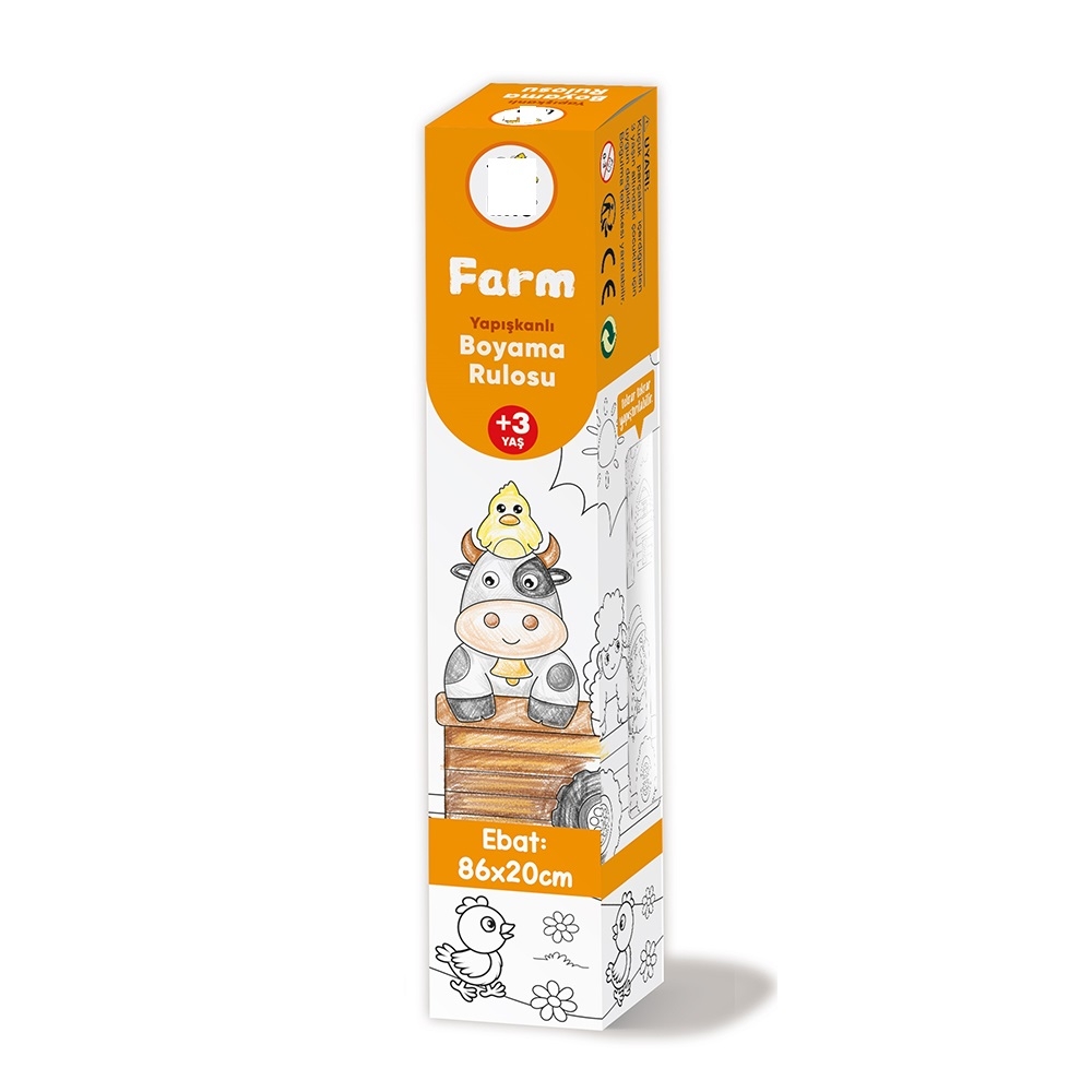 Yapışkanlı Rulo Resim Boyama Kağıdı fARM  86 x 20 cm