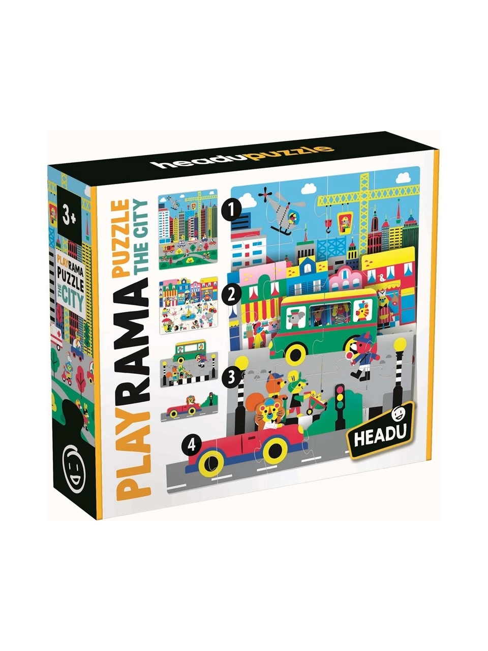 Headu Playrama Puzzle The Cıty (3-6 Yaş) ( Şehir Temalı Puzzle)
