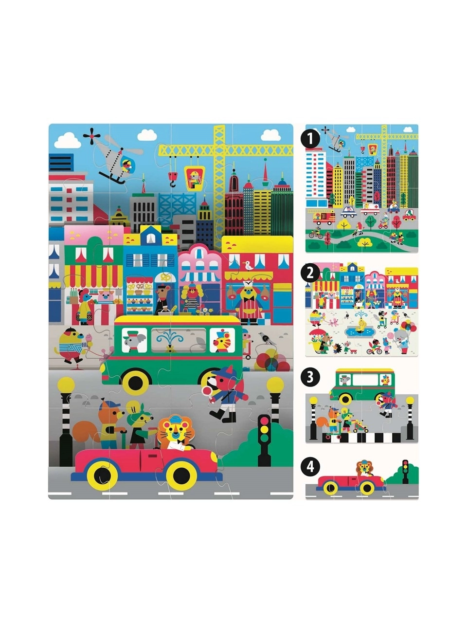 Headu Playrama Puzzle The Cıty (3-6 Yaş) ( Şehir Temalı Puzzle)