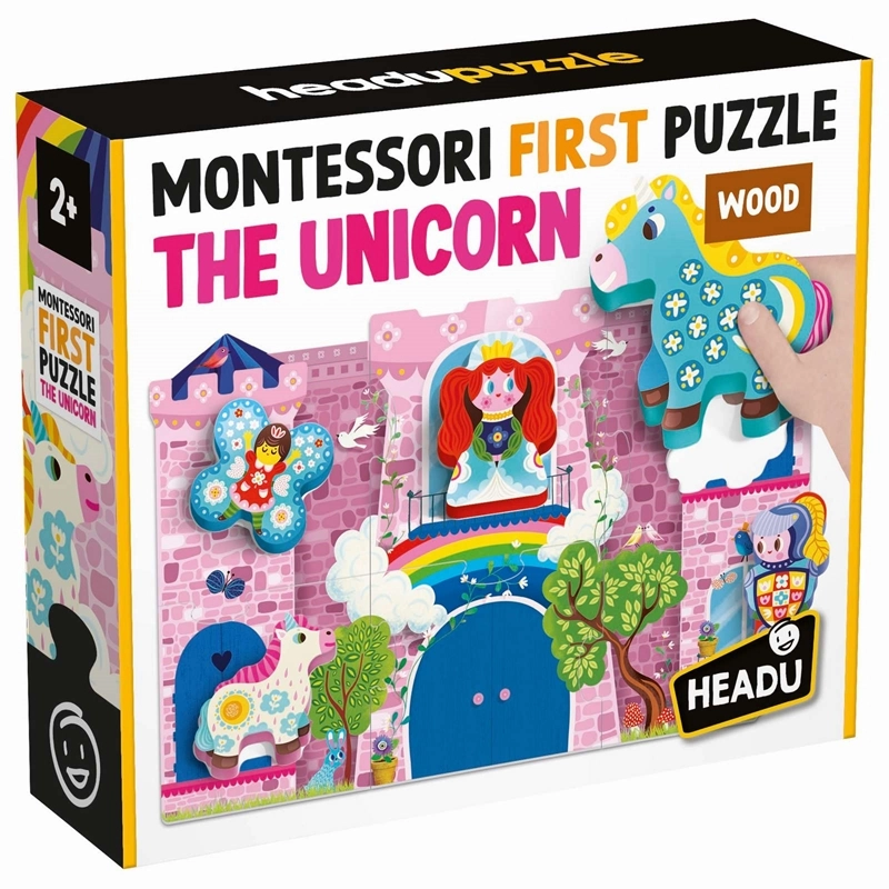 Headu Montessori First Puzzle The Unicorn Wood (2-5 Yaş) ( Tek Boynuzlu At Temalı Puzzle)
