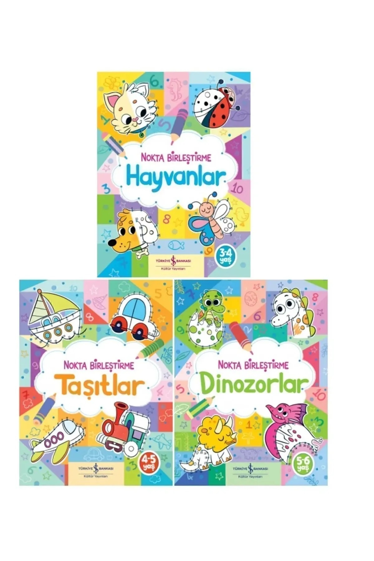 Nokta Birleştirme 3’lü Set - Dinozorlar - Taşıtlar - Hayvanlar