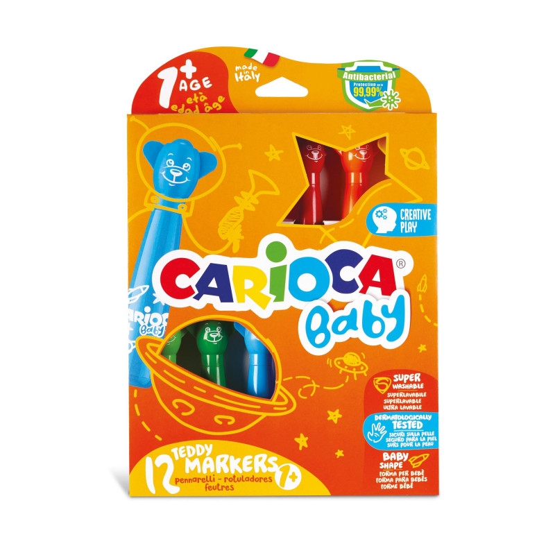 Carioca Jumbo Bebek Yıkanabilir Keçeli Boya Kalemi 12’li  +1