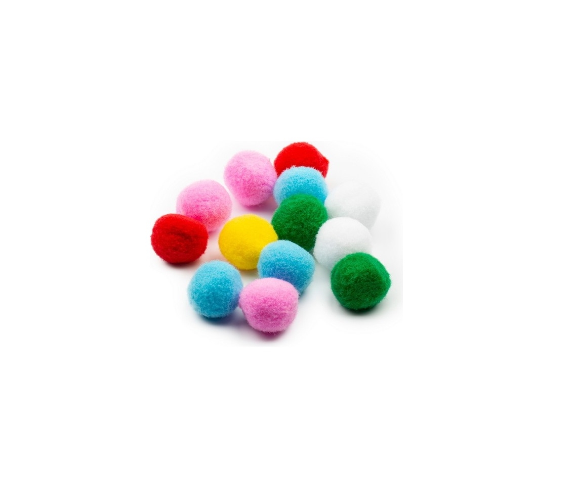 Karışık Renkli Yumuşak Ponpon 3 cm 75 Adet