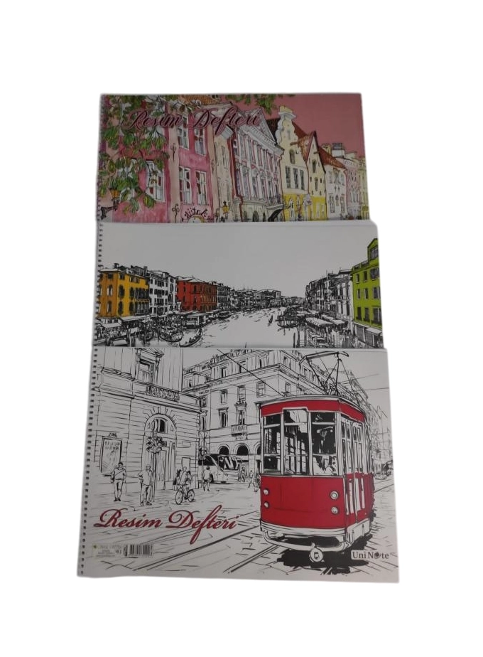 3 Adet 24*34 Resim Defteri 15 Yaprak