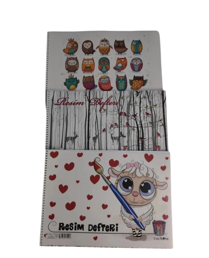 3 Adet 24*34 Resim Defteri 15 Yaprak