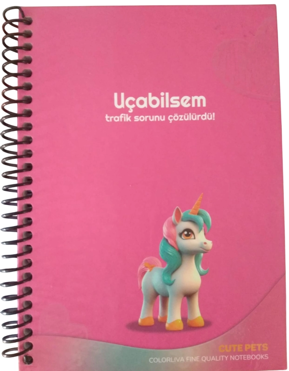 17*24 80Yaprak Kareli Cute Pets Sert Kapak Beyaz Defter