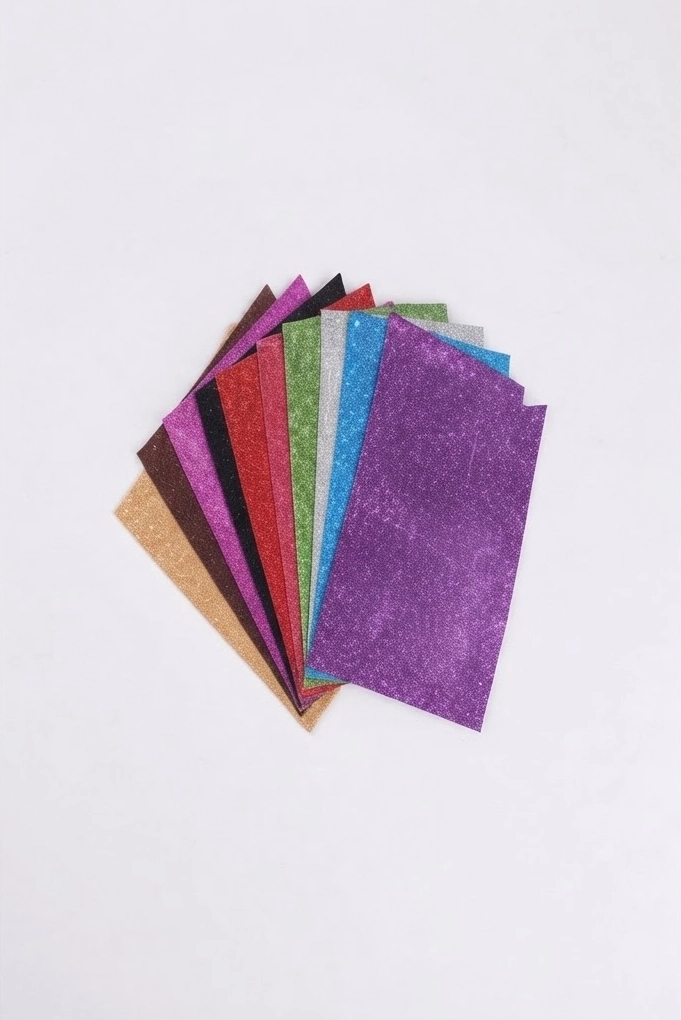 Yapışkanlı Simli Eva - Simli Eva  20x30 cm 10 Renk Karışık Anaokulu, Kreş, Okul Öncesi Etkinlik