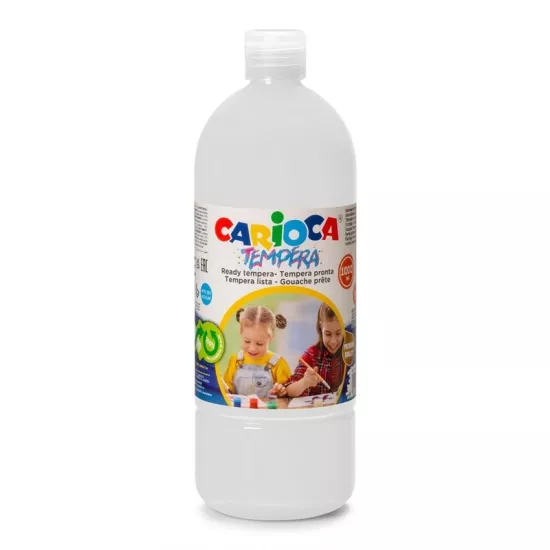Carioca Tempera Suluboya Süper Yıkanabilir - 1000 Ml Parmak Boya - Beyaz