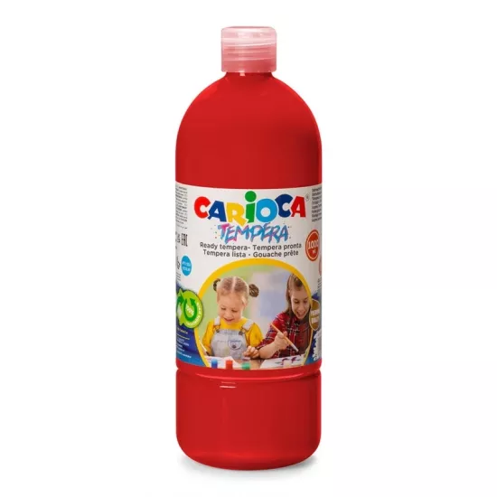 Carioca Tempera Suluboya Süper Yıkanabilir - 1000 Ml Parmak Boya - Kırmızı