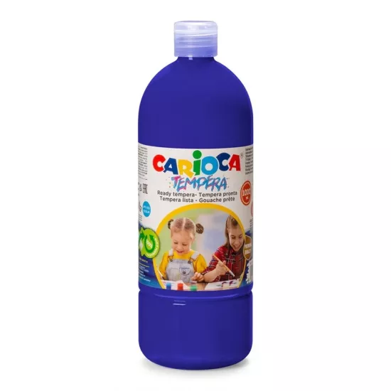 Carioca Tempera Suluboya Süper Yıkanabilir - 1000 Ml Parmak Boya - Mavi