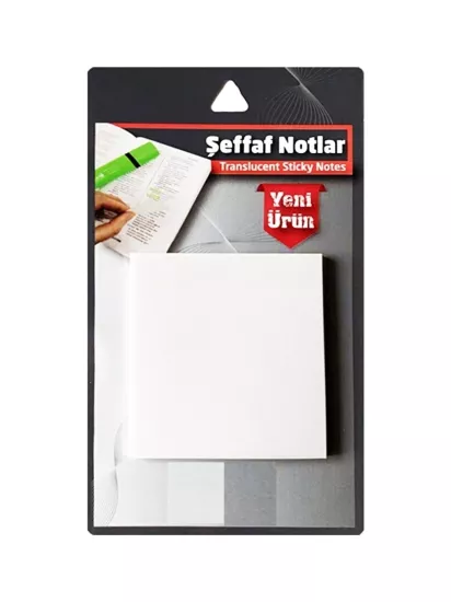 Şeffaf Post-it Ebat 75x75 Mm 50 Yaprak - Yapışkanlı Not Kağıdı - Bloknot