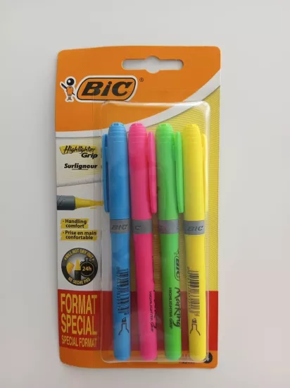 Bic Marking Highlighter Grip Fosforlu Neon Kalem 4 Lü