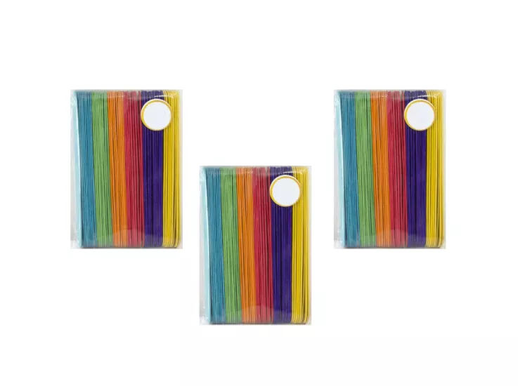 Renkli Ahşap Çubuk, Muayene Çubuğu, Dil ve Etkinlik Çubuğu 11 cm 50’lik 3 Set