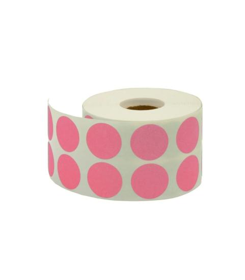 20 mm ( 2 cm) Nokta Etiketi 2500’lü - Pembe [ Etkinlik Metaryalı ]