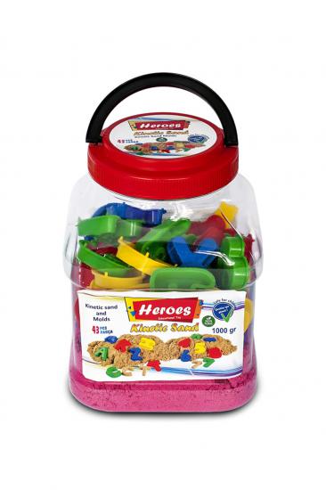1000 Gr Pembe Renk Kinetik Kum 43 Parça Kalıplı