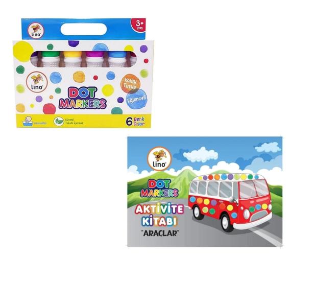 Dot Markers 6’lı Yıkanabilir Kalem ve Boya Kitabı