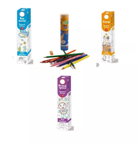 3’lü Yapışkanlı Rulo Resim Boyama Kağıdı (86X20 Cm) + 1 Tüp 12’li Kuru Boya Hediyeli
