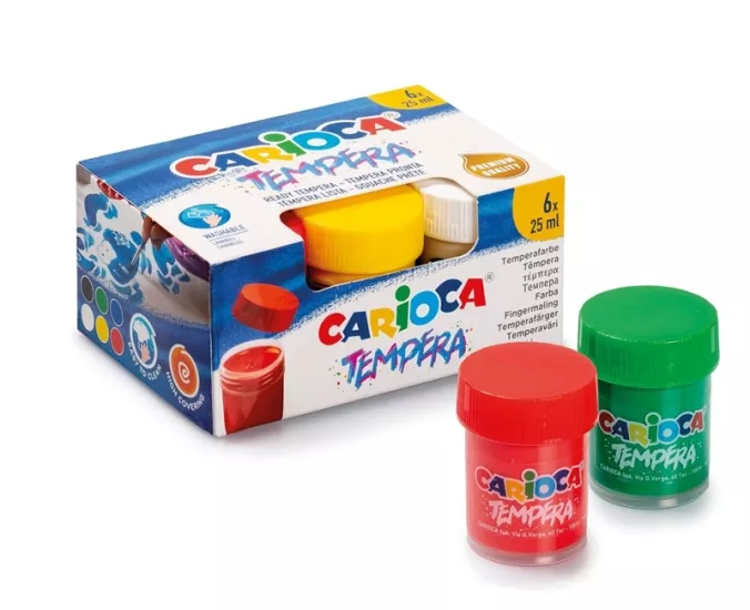 Carioca Tempera Yıkanabilir  Parmak Boya 25*6 Renk Karışık