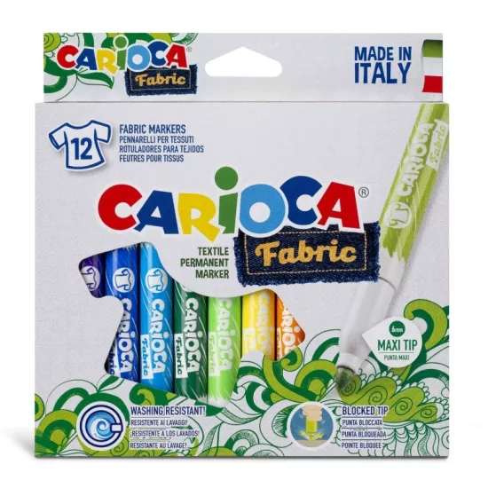 Carioca Keçeli Kumaş Boya Kalemi MAXI 12’li