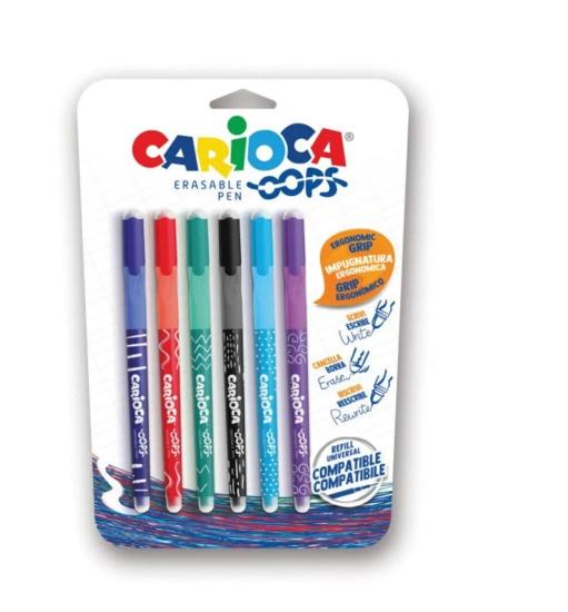 Carioca OOPS Silinebilir Tükenmez Kalem 6!lı