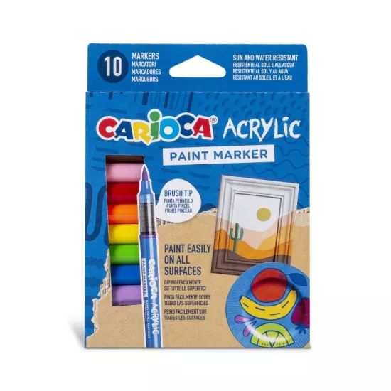 10’lu Akrilik Paint Marker Su Bazlı Fırça Uçlu