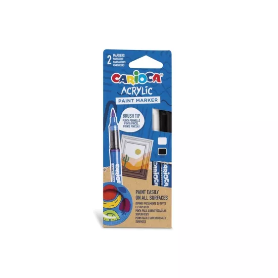 2’li Akrilik Paint Marker Su Bazlı Fırça Uçluu