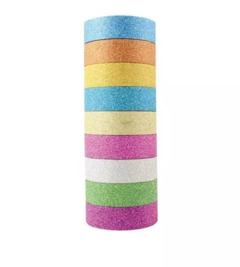 Renkli Simli Bant 12mm x 3 m ( 1 Pakette 10 Adet )