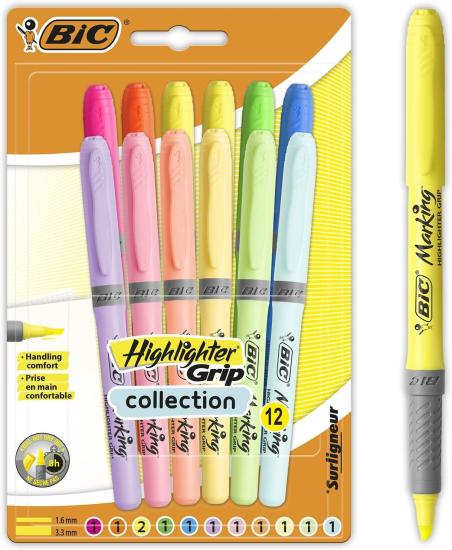 Bic Marking Highlighter Grip Fosforlu Pastel- Neon Kalem 12’li