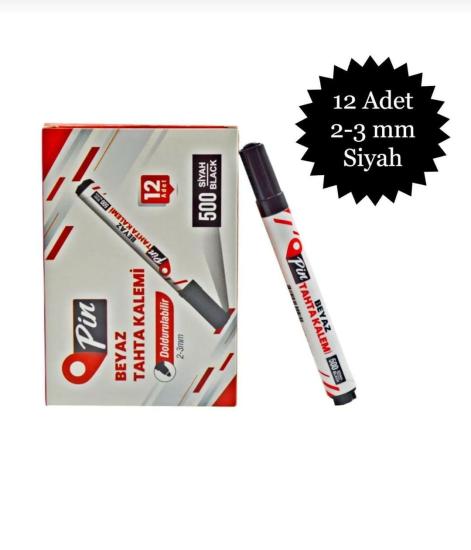 Pin Doldurulabilir Tahta Kalemi 12’Lİ - Siyah