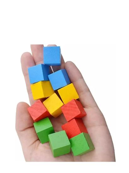 Renkli Ahşap Bloklar - 16 Adet