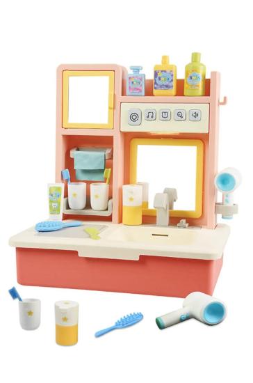 Kukuli Şarkılı Eğitici Modern Banyo Seti Oyuncak Banyo - Pembe