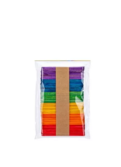 Renkli Ahşap Çubuk, Muayene Çubuğu, Dil ve Etkinlik Çubuğu Mini 65x8 mm