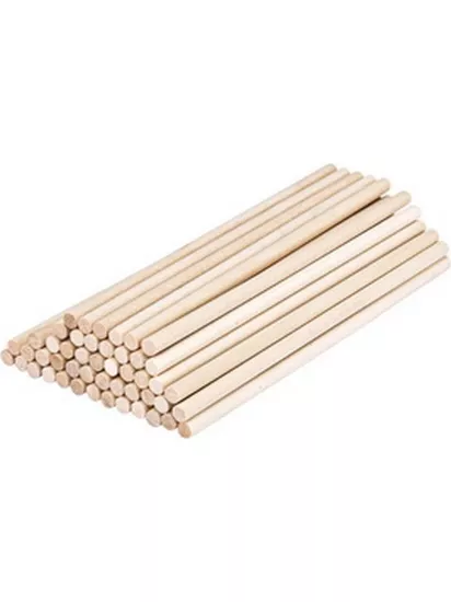 Ahşap Yuvarlak Çubuk, Naturel, 15 Cm. 50 Adetlik