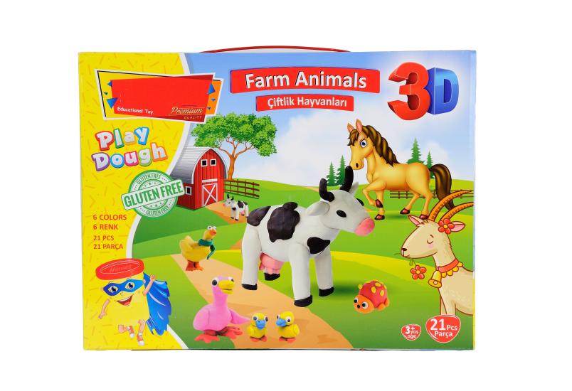 3D Çiftlik Glutensiz Oyun Hamur Seti