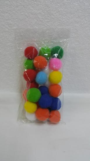 Karışık Renkli Yumuşak Ponpon 3 cm 25 Adet