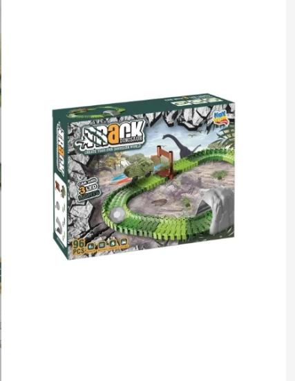 96 Parça Dinozor Temalı Hareketli Raylar Dinozor Araçlı