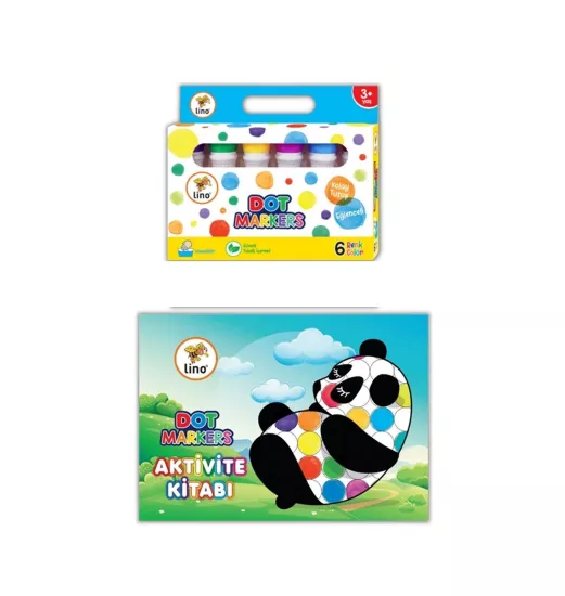 Dot Markers 6’lı Yıkanabilir Kalem ve Boya Kitabı Karışık