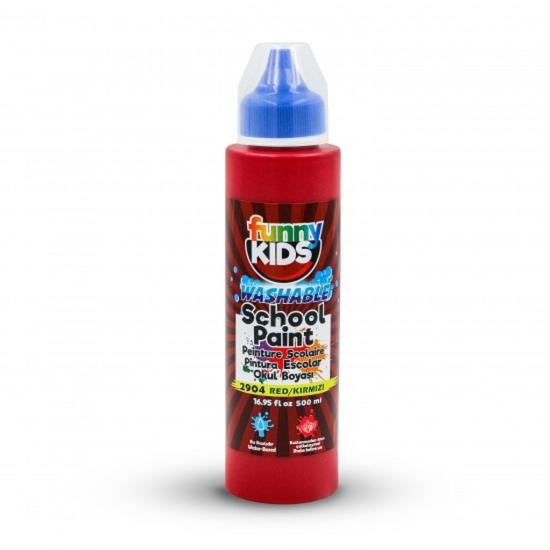 Funny Kids (Washable) Yıkanabilir Okul Boyası 500ml - Kırmızı
