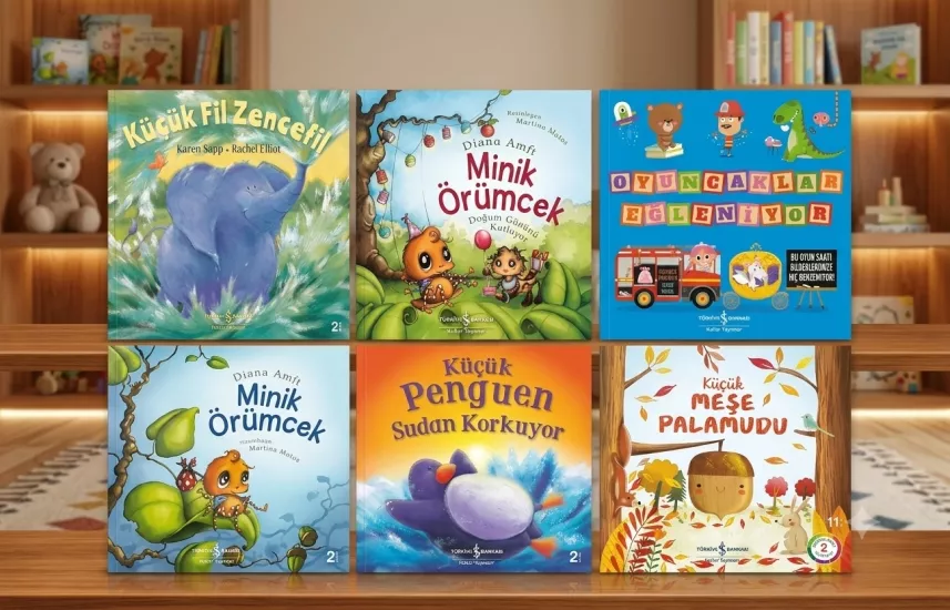 Küçük Fil Zencefil Minik Örümcek Oyuncaklar Eğleniyor  6 Kitap Okuma Seti