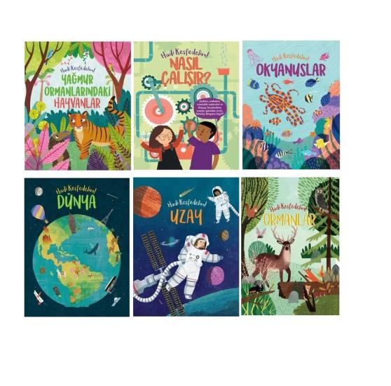 Hadi Keşfedelim Serisi 6’lı Kitap ( Okyanus, Dünya, Uzay, Ormanlar, Nasıl Çalışır )