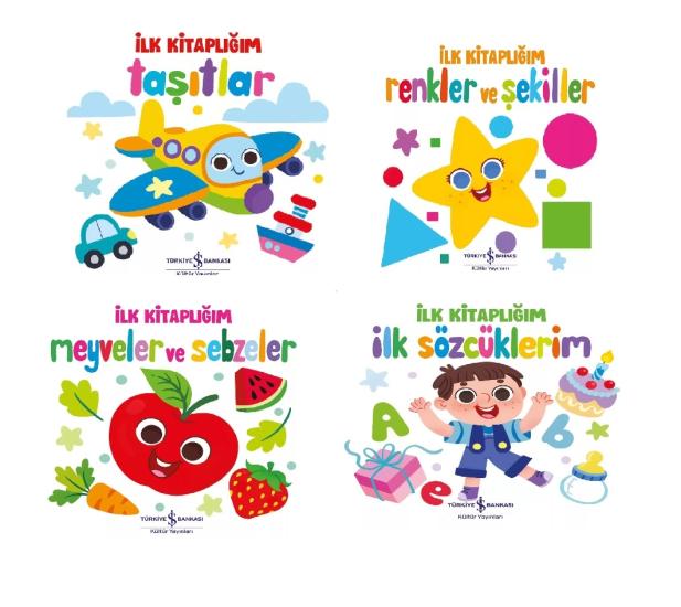 İlk Kitaplığım 4’lü Set - Taşıtlar - Renkler ve Şekiller - Meyveler ve Sebzeler - İlk Sözcüklerim