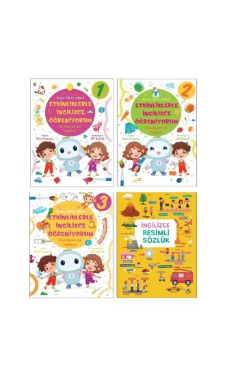 Etkinliklerle İngilizce Öğreniyorum + Resimli İngilizce Sözlük 4’lü Set