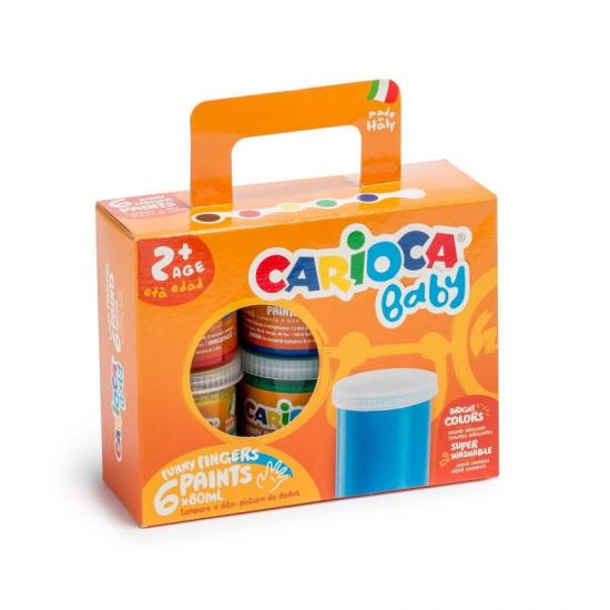 Carioca Bebek Parmak Boyası 6*80 Ml Yıkanabilir +2 Yaş