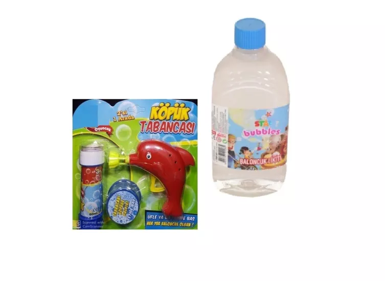 Balık Figürlü Köpük Tabanca - Köpük Baloncuk Likiti 500 ml